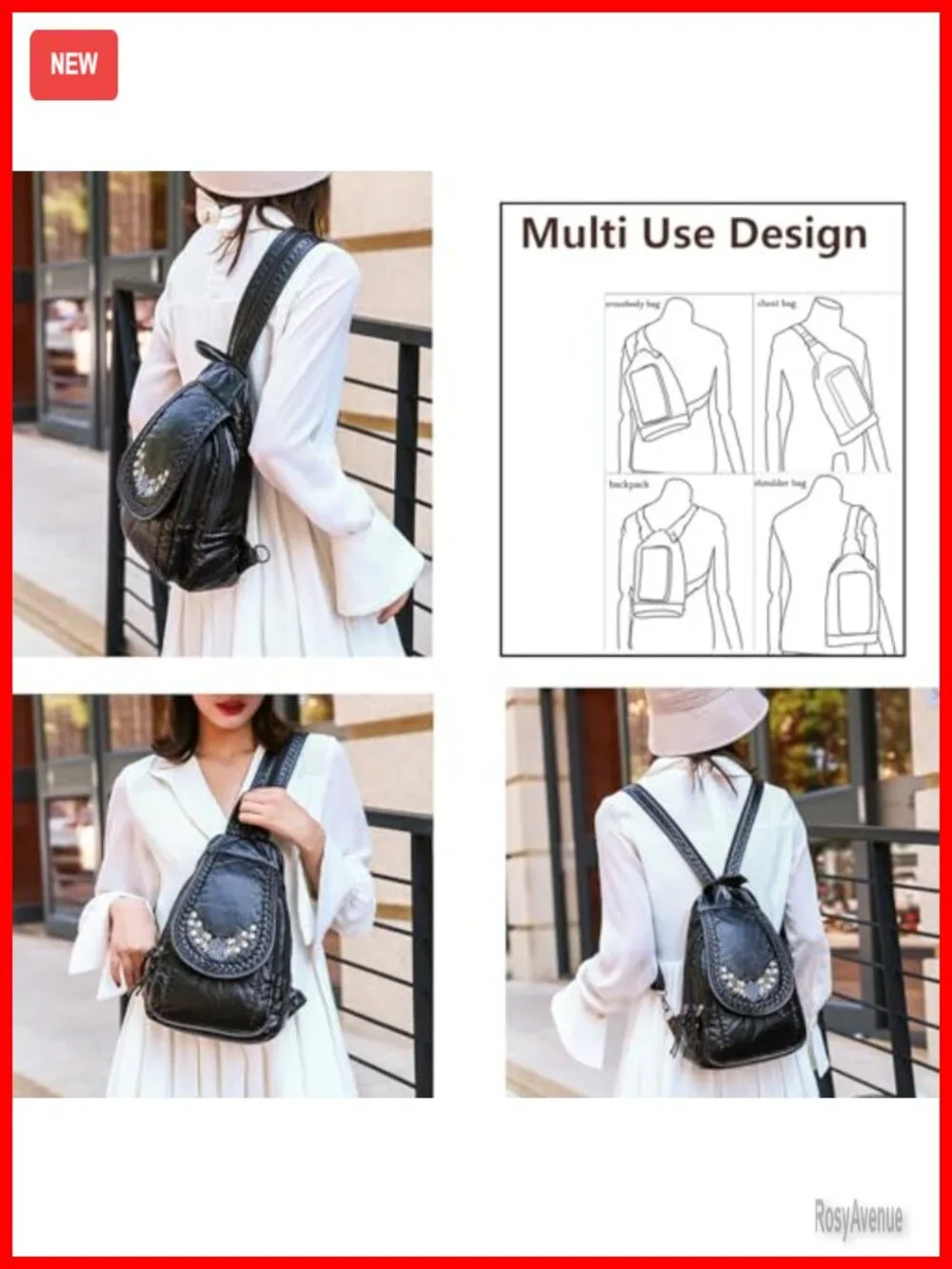 Mini Backpack Purse Women Soft Washed PU Leather Fashion Backpack Ladies